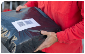 Package with QR code